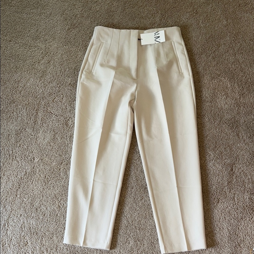 Zara Women's Cream Ankle Pants